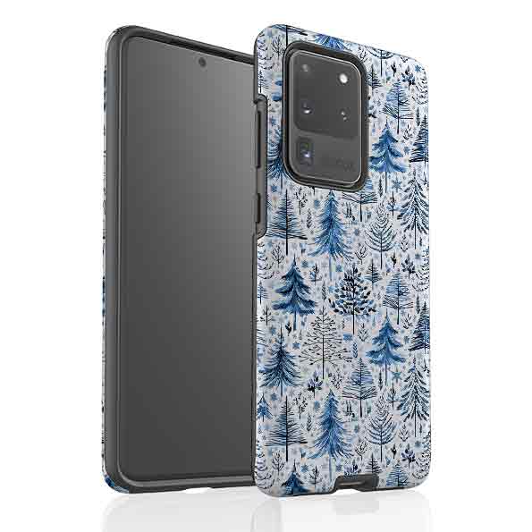 Samsung Tough Case - Blue Xmas Trees By Elisabeth Haager