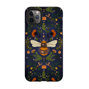 iPhone Tough Case - Botanical Bee Blue By Jade Mosinski