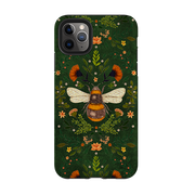 iPhone Tough Case - Botanical Bee Green By Jade Mosinski
