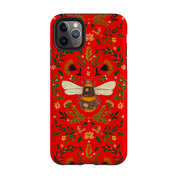 iPhone Tough Case - Botanical Bee Red By Jade Mosinski