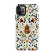 iPhone Tough Case - Botanical Bee White By Jade Mosinski