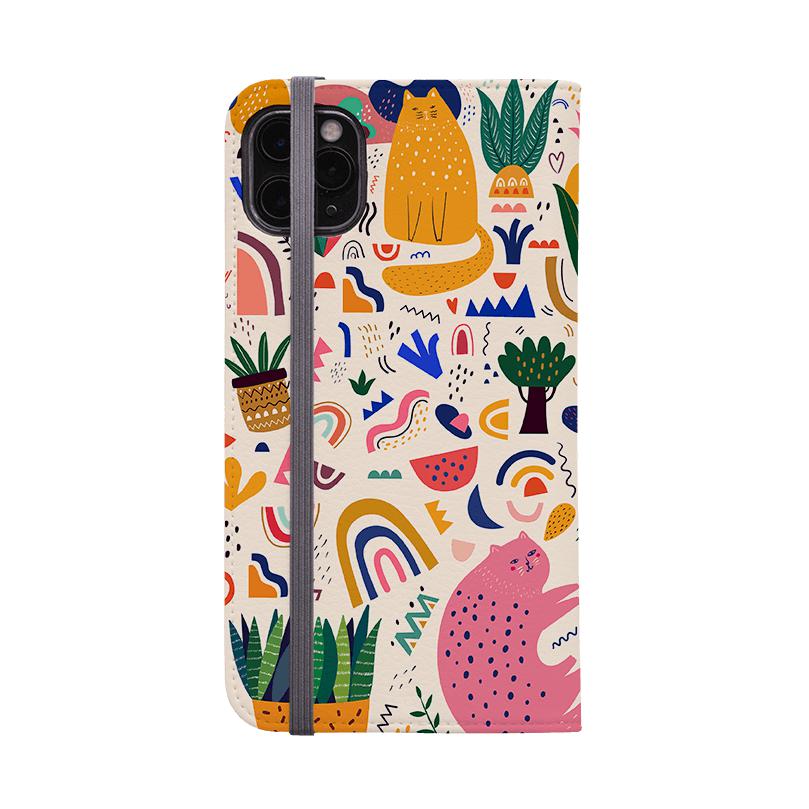 Wallet phone case-Cat Town-Vegan Leather Wallet Case Vegan leather. 3 slots for cards Fully printed exterior. Compatibility See drop down menu for options, please select the right case as we print to order.-Stringberry