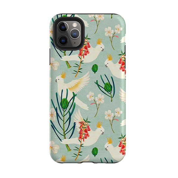 iPhone Tough Case - Cockatoo And Flowers By Katherine Quinn