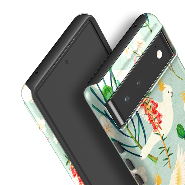 Google Tough Case -  Cockatoo And Flowers By Katherine Quinn