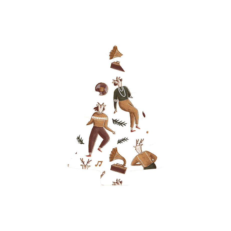 Christmas Decorations DANCE FOR XMAS- Wooden Xmas Tree And Fridge Magnet