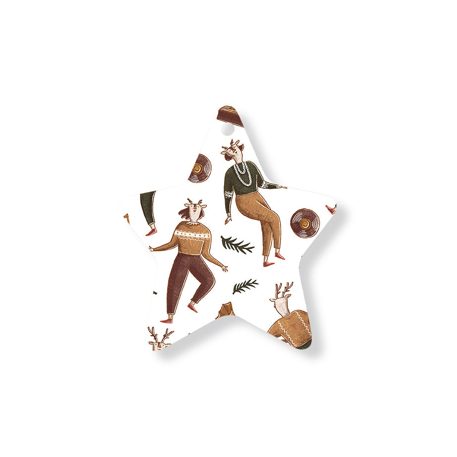 Christmas Decorations DANCE FOR XMAS- Wooden Xmas Star And Fridge Magnet