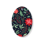 Christmas Decorations DECK THE HALLS- Wooden Xmas Oval Decoration and Fridge Magnet