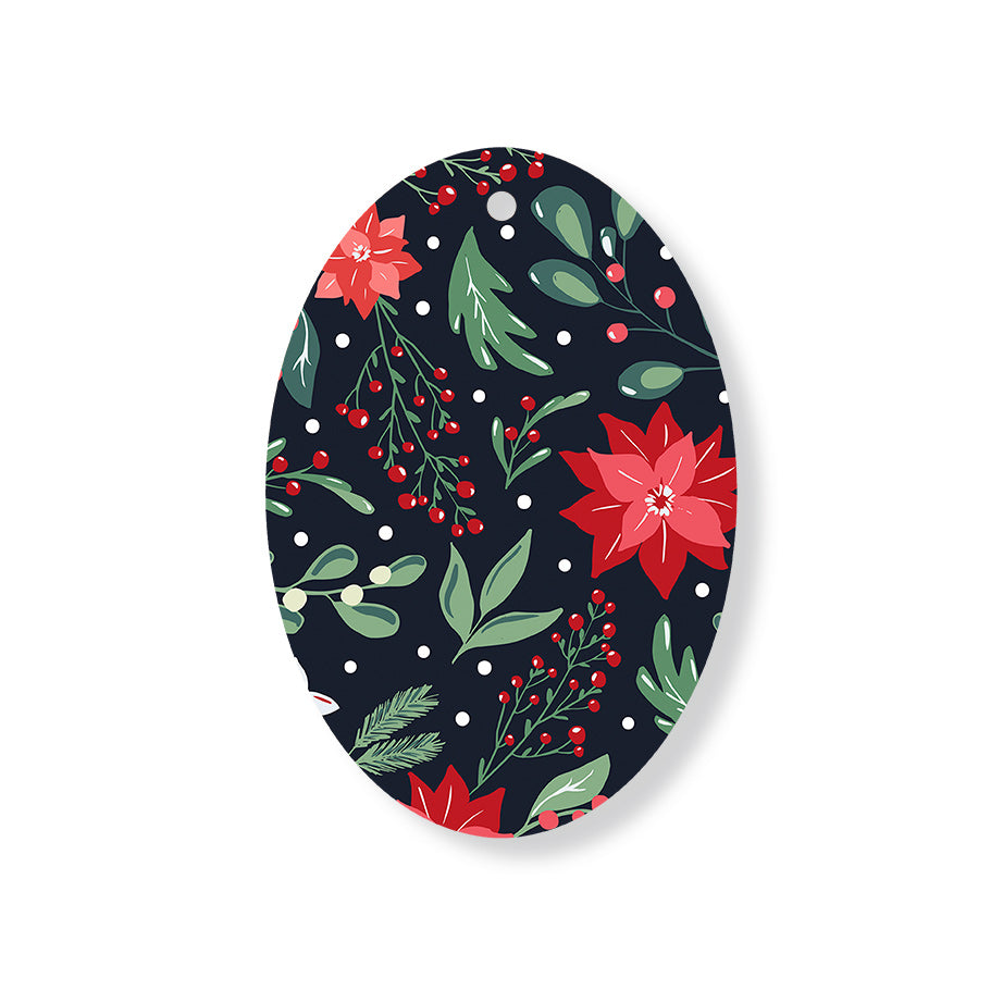 Christmas Decorations DECK THE HALLS- Wooden Xmas Oval Decoration and Fridge Magnet