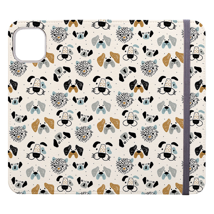 Wallet phone case-Dog Pattern-Vegan Leather Wallet Case Vegan leather. 3 slots for cards Fully printed exterior. Compatibility See drop down menu for options, please select the right case as we print to order.-Stringberry