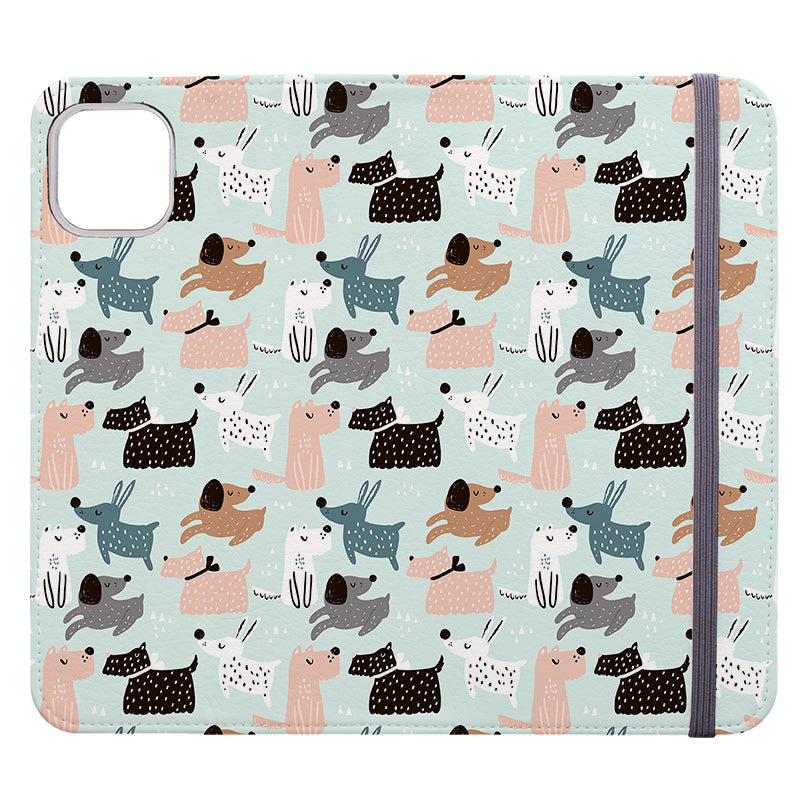 Wallet phone case-Dogs World-Vegan Leather Wallet Case Vegan leather. 3 slots for cards Fully printed exterior. Compatibility See drop down menu for options, please select the right case as we print to order.-Stringberry