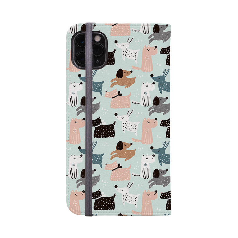 Wallet phone case-Dogs World-Vegan Leather Wallet Case Vegan leather. 3 slots for cards Fully printed exterior. Compatibility See drop down menu for options, please select the right case as we print to order.-Stringberry