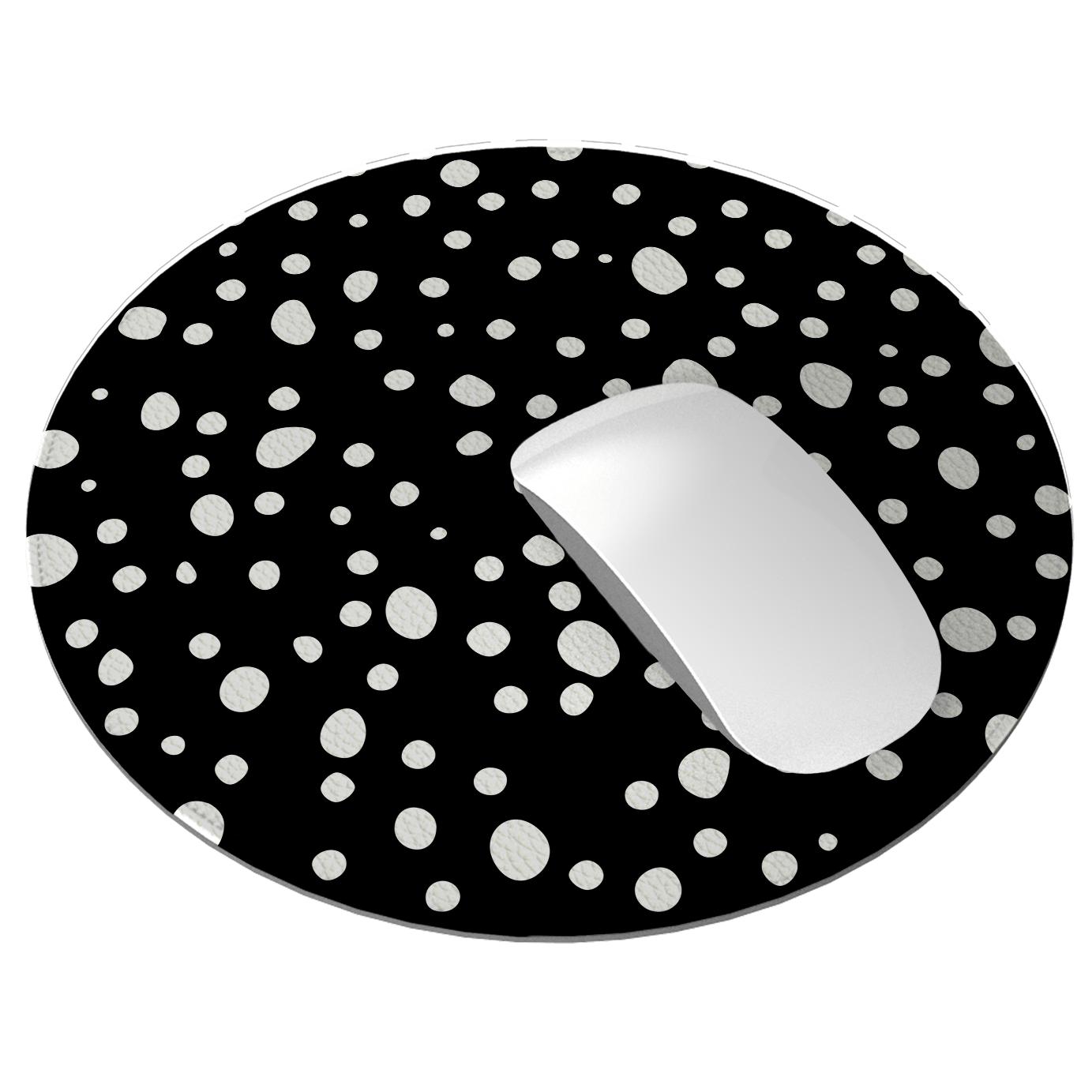 Dot Black Vegan Leather Mouse Mat