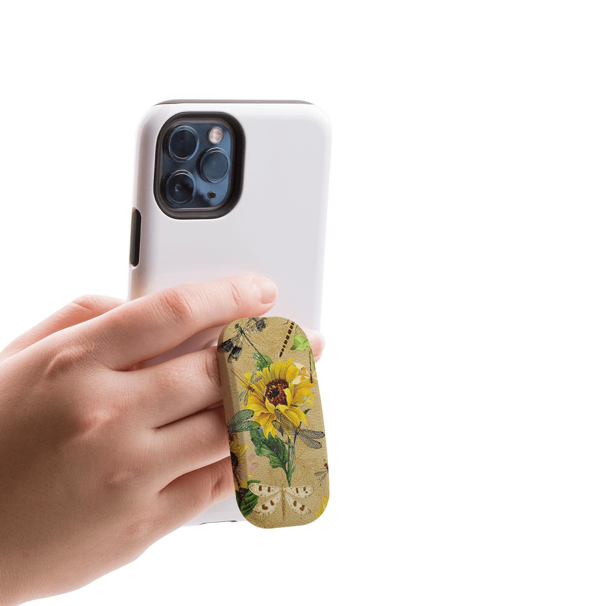 Dragonflies And Sunflowers Phone Stand