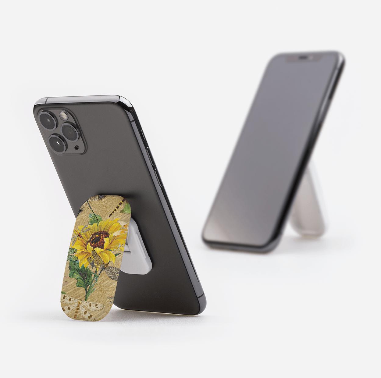 Dragonflies And Sunflowers Phone Stand