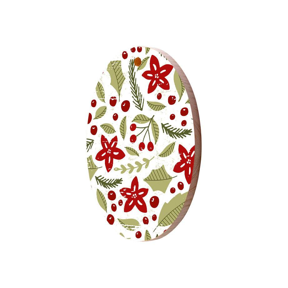 Christmas Decorations DREAMING- Wooden Xmas Oval Decoration and Fridge Magnet