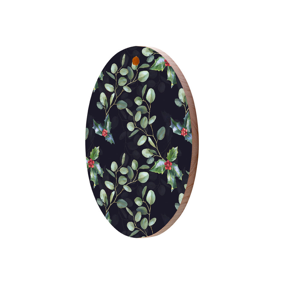 Christmas Decorations ENCHANTED XMAS- Wooden Xmas Oval Decoration and Fridge Magnet