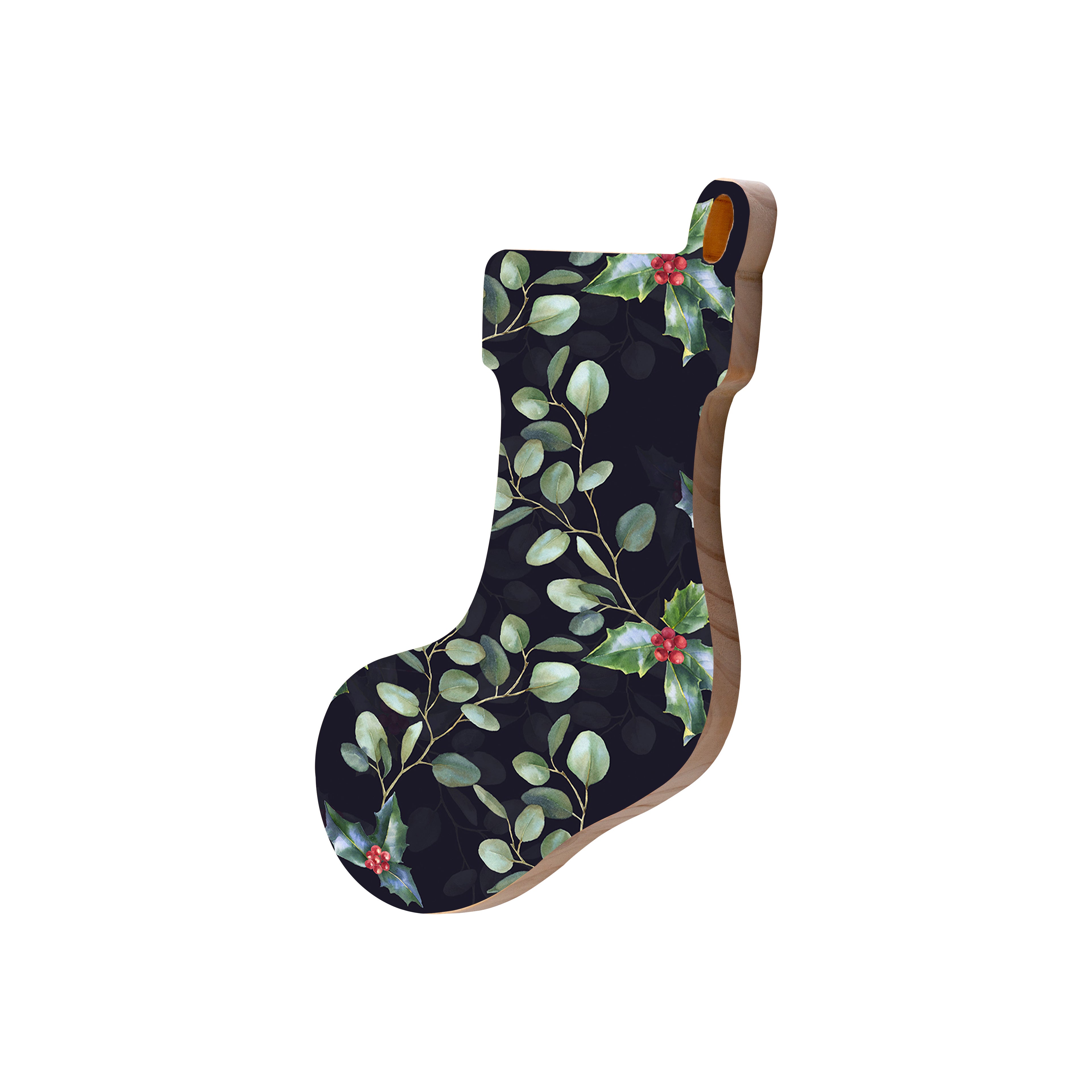 Christmas Decorations ENCHANTED XMAS- Wooden Xmas Stocking And Fridge Magnet