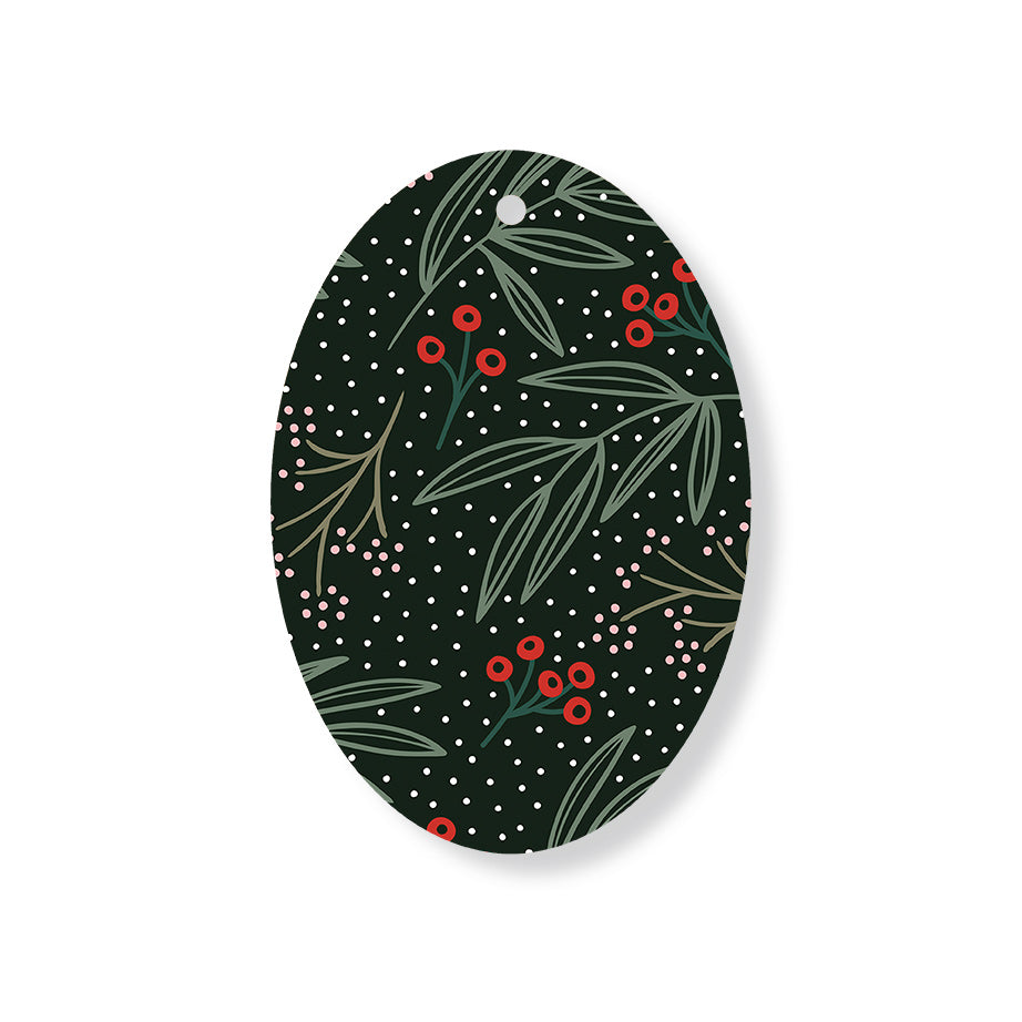 Christmas Decorations EVERGREEN- Wooden Xmas Oval Decoration and Fridge Magnet