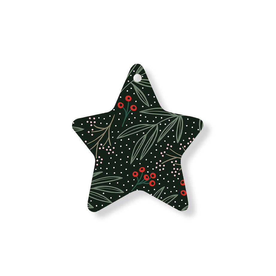 Christmas Decorations EVERGREEN- Wooden Xmas Star And Fridge Magnet