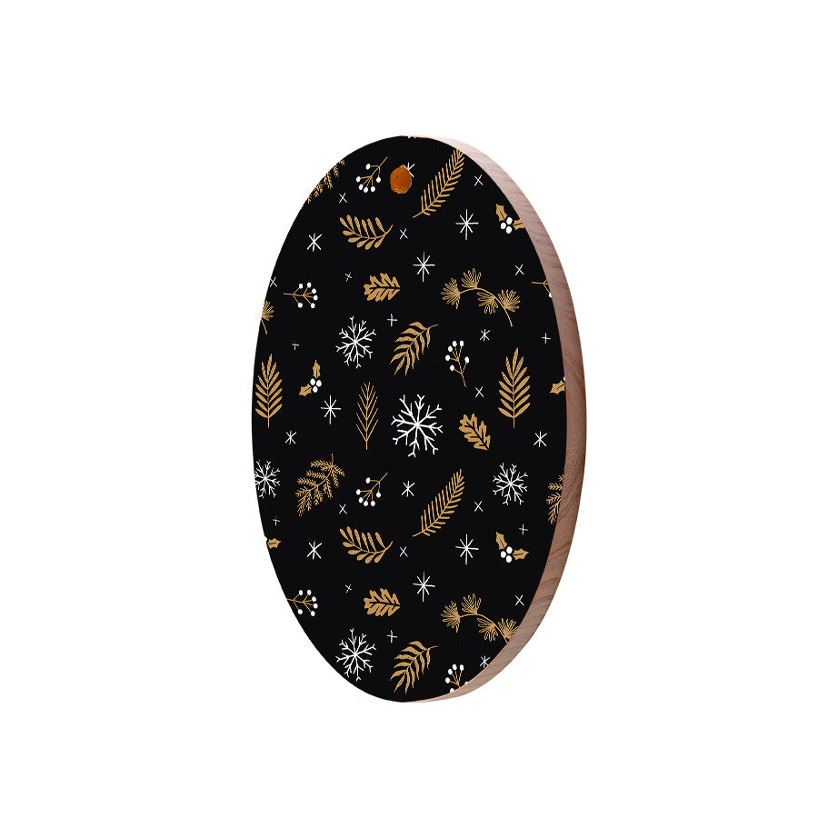 Christmas Decorations FA LA LALA LA- Wooden Xmas Oval Decoration and Fridge Magnet
