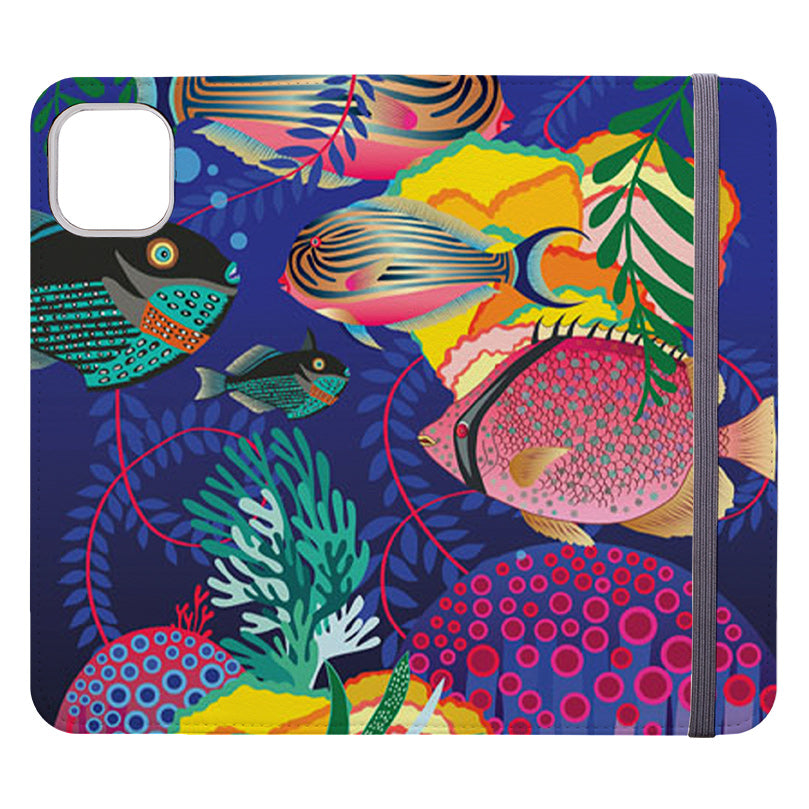 Wallet phone case-Fish By Mia Underwood-Vegan Leather Wallet Case Vegan leather. 3 slots for cards Fully printed exterior. Compatibility See drop down menu for options, please select the right case as we print to order.-Stringberry