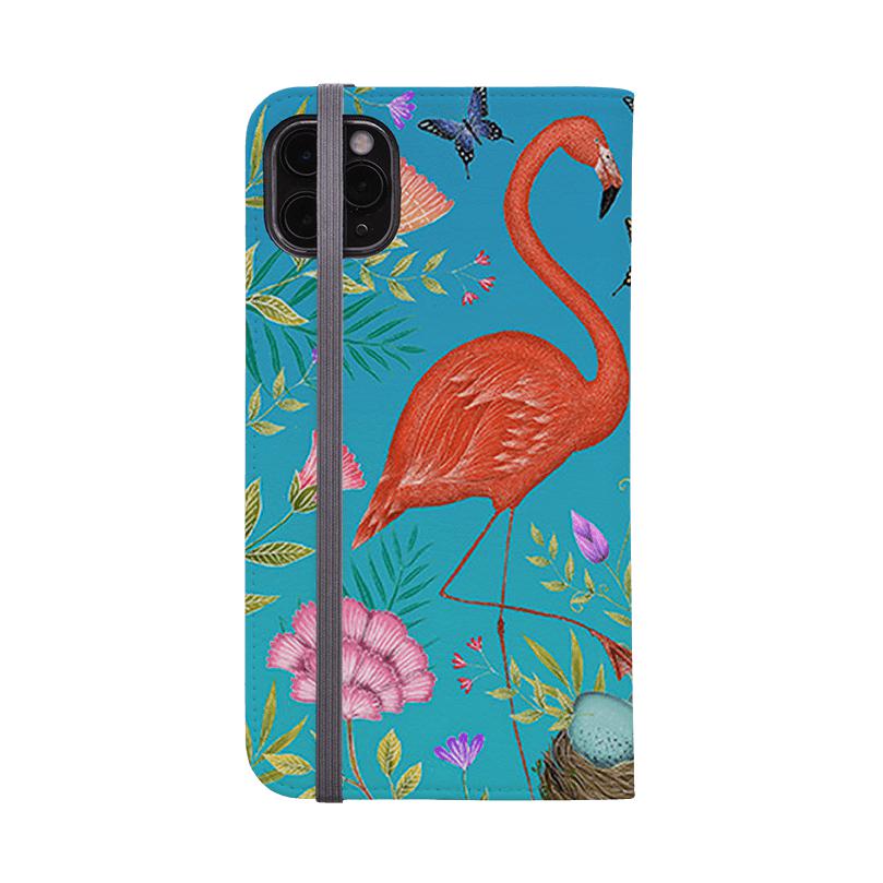 Wallet phone case-Flamingos By Catherine Rowe-Vegan Leather Wallet Case Vegan leather. 3 slots for cards Fully printed exterior. Compatibility See drop down menu for options, please select the right case as we print to order.-Stringberry