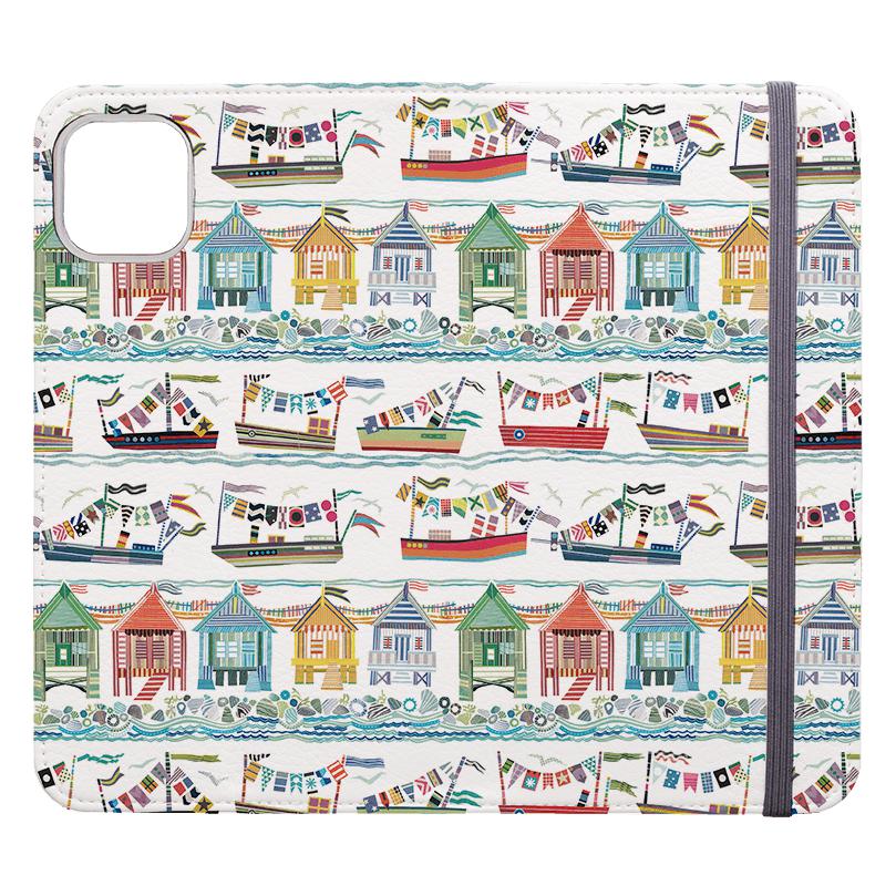 Wallet phone case-Flotilla By Jane Robbins-Vegan Leather Wallet Case Vegan leather. 3 slots for cards Fully printed exterior. Compatibility See drop down menu for options, please select the right case as we print to order.-Stringberry
