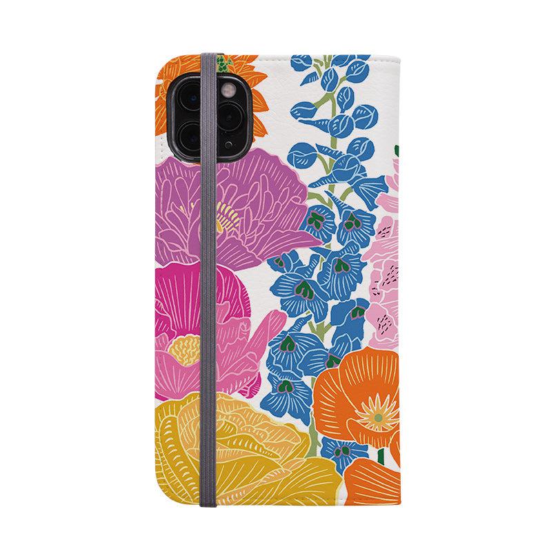Wallet phone case-Flower Garden By Kate Heiss-Vegan Leather Wallet Case Vegan leather. 3 slots for cards Fully printed exterior. Compatibility See drop down menu for options, please select the right case as we print to order.-Stringberry