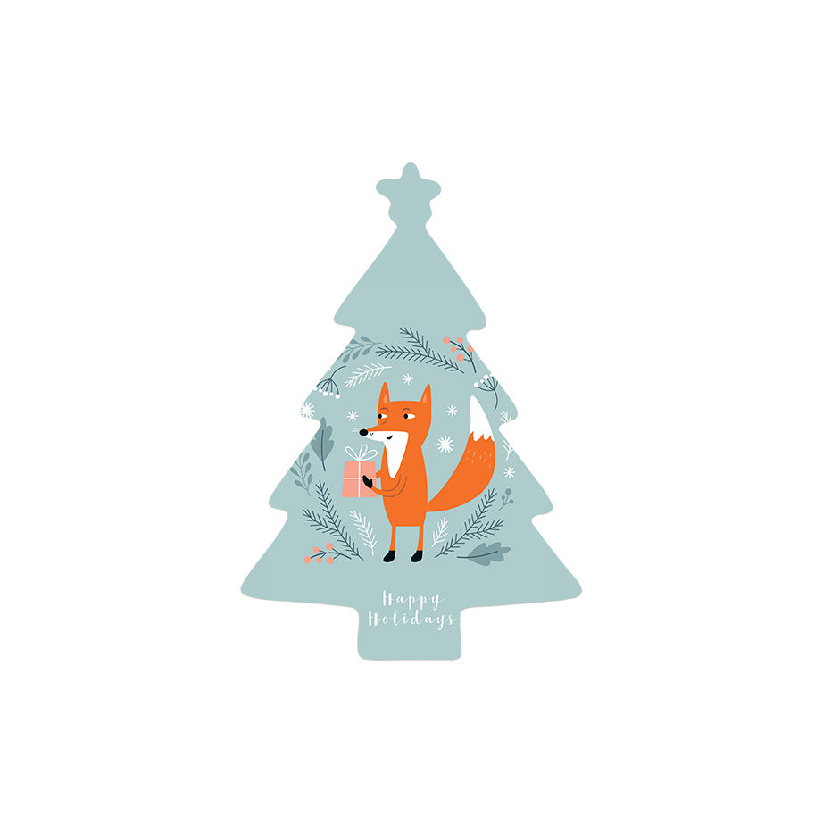 Christmas Decorations FOXY PRESENTS- Wooden Xmas Tree And Fridge Magnet