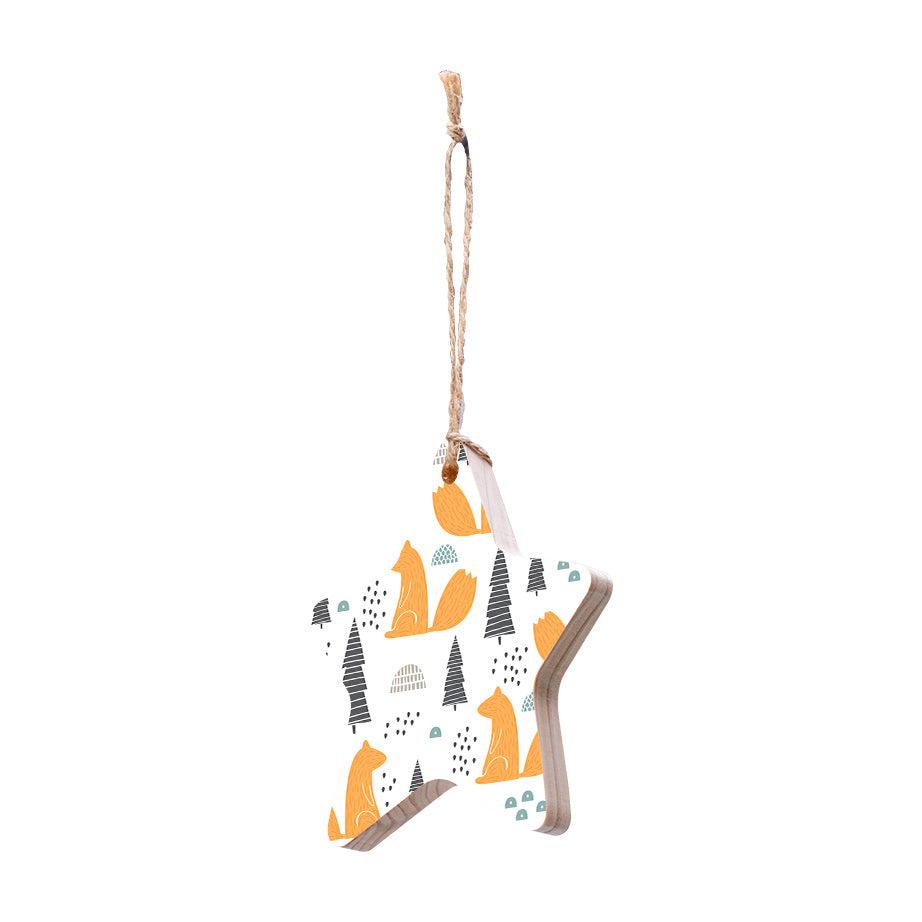 Christmas Decorations FOXY XMAS- Wooden Xmas Star And Fridge Magnet