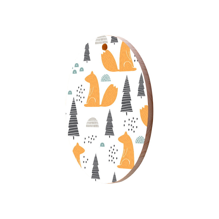 Christmas Decorations FOXY XMAS- Wooden Xmas Oval Decoration and Fridge Magnet