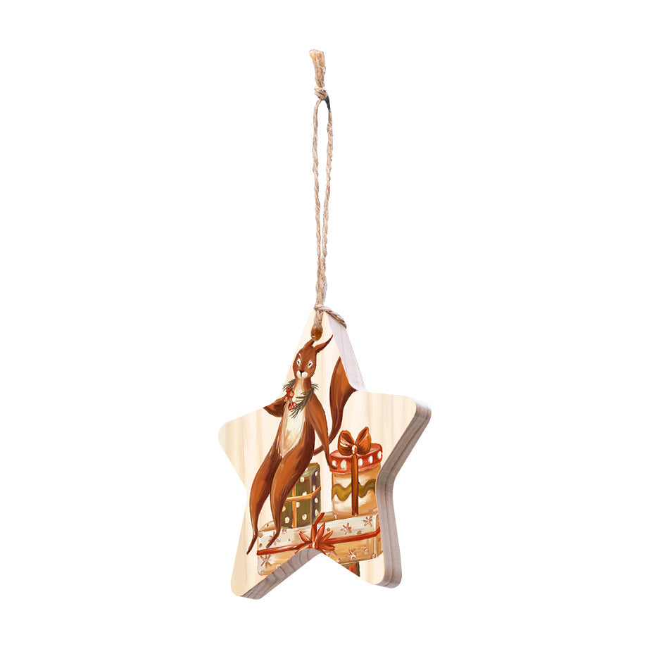 Christmas Decorations FULL OF NUTS- Wooden Xmas Star And Fridge Magnet
