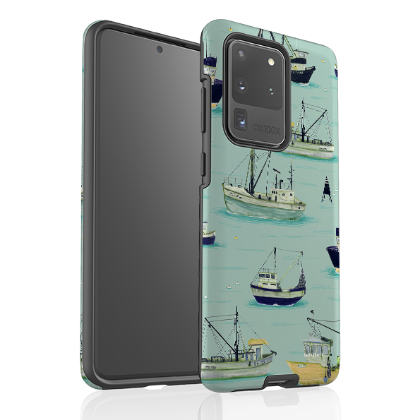 Samsung Tough Case - Fishing Boats Blue By Katherine Quinn