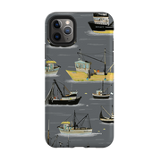iPhone Tough Case - Fishing Boats Grey By Katherine Quinn