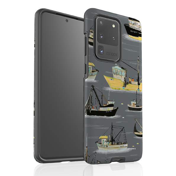 Samsung Tough Case - Fishing Boats Grey By Katherine Quinn