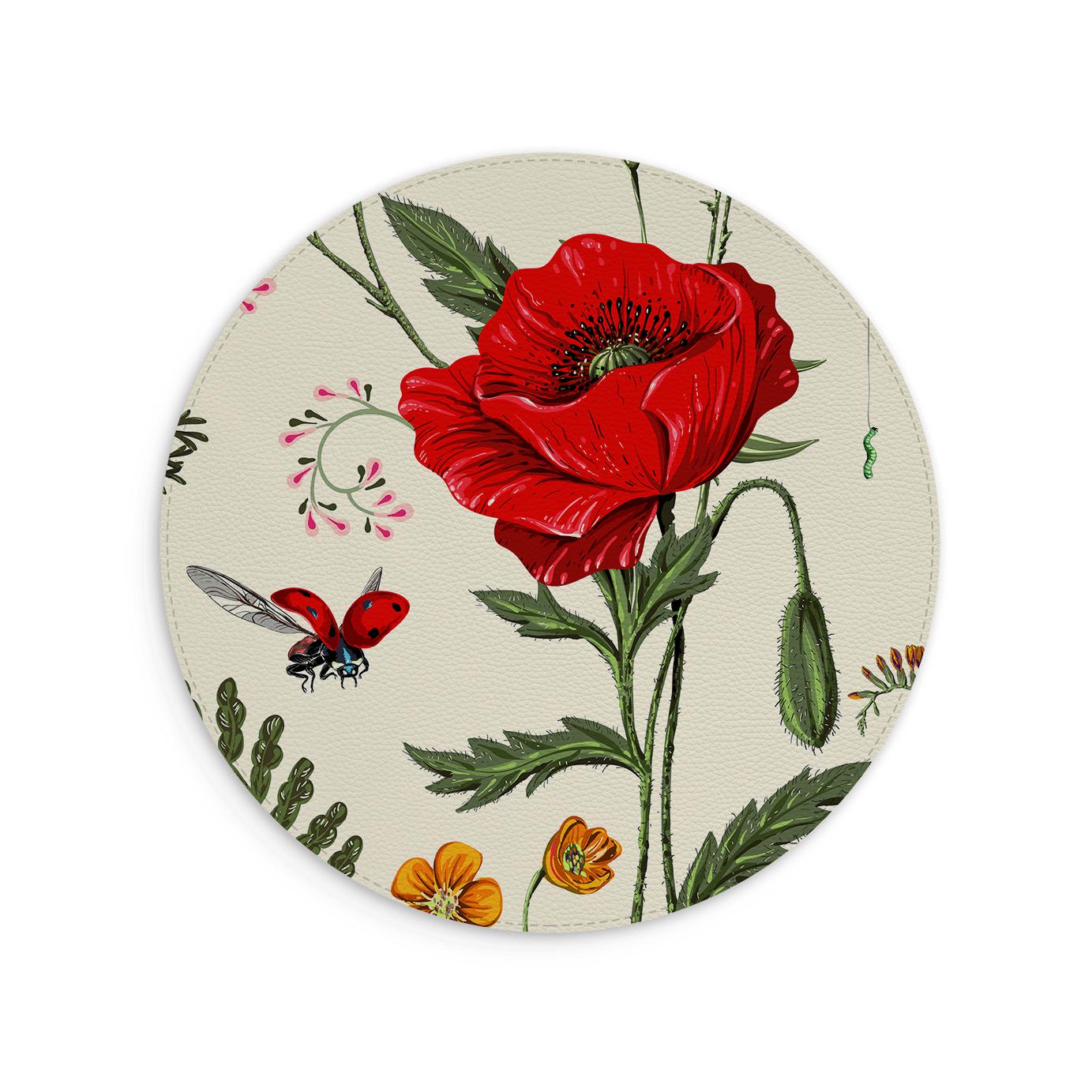 Garden Delight Vegan Leather Mouse Mat