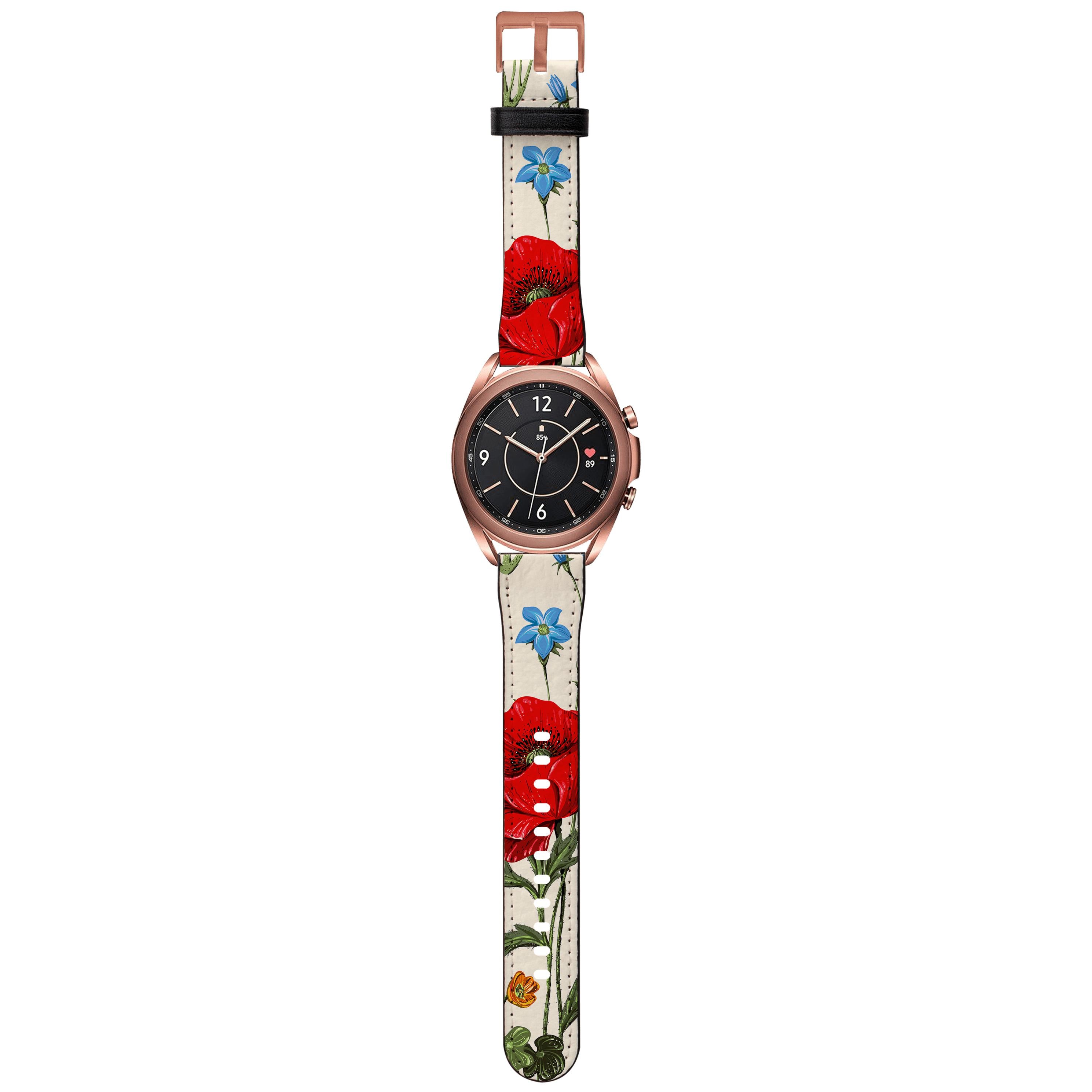 Apple Watch Straps-Garden Delight Android Watch Strap-Paper Leather Samsung Watch Straps Product Details Get trendy with our Paper leather Samsung Watch bands. Available for all models of Samsung watch. High quality Paper Leather Fully printed on all exterior sides. Samsung Watch Band 40mm/42mm Samsung Watch Band 45mm/46mm-Stringberry