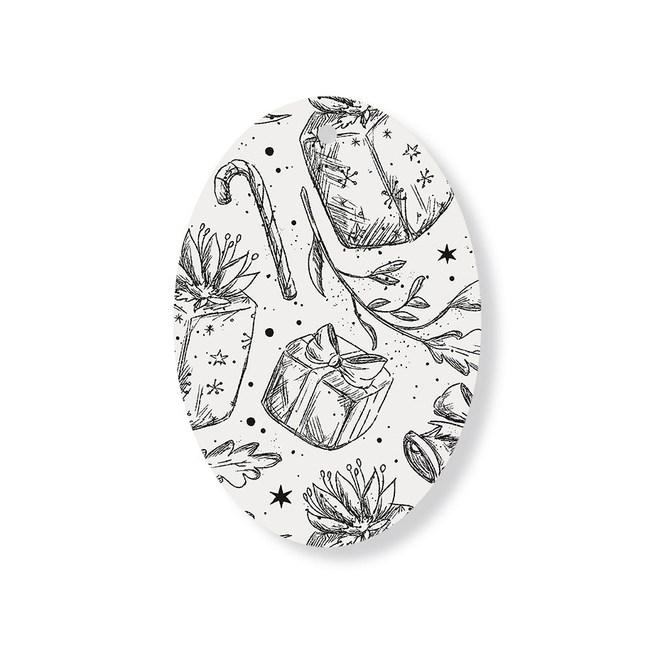 Christmas Decorations GIFTS- Wooden Xmas Oval Decoration and Fridge Magnet