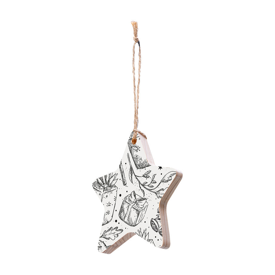 Christmas Decorations GIFTS- Wooden Xmas Star And Fridge Magnet