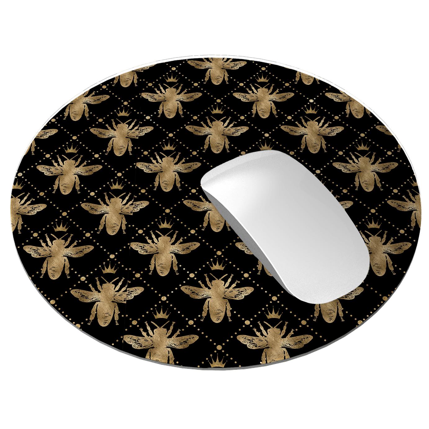 Golden Bees Vegan Leather Mouse Mat