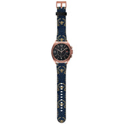 Apple Watch Straps-Golden Bees Navy Android Watch Strap-Paper Leather Samsung Watch Straps Product Details Get trendy with our Paper leather Samsung Watch bands. Available for all models of Samsung watch. High quality Paper Leather Fully printed on all exterior sides. Samsung Watch Band 40mm/42mm Samsung Watch Band 45mm/46mm-Stringberry