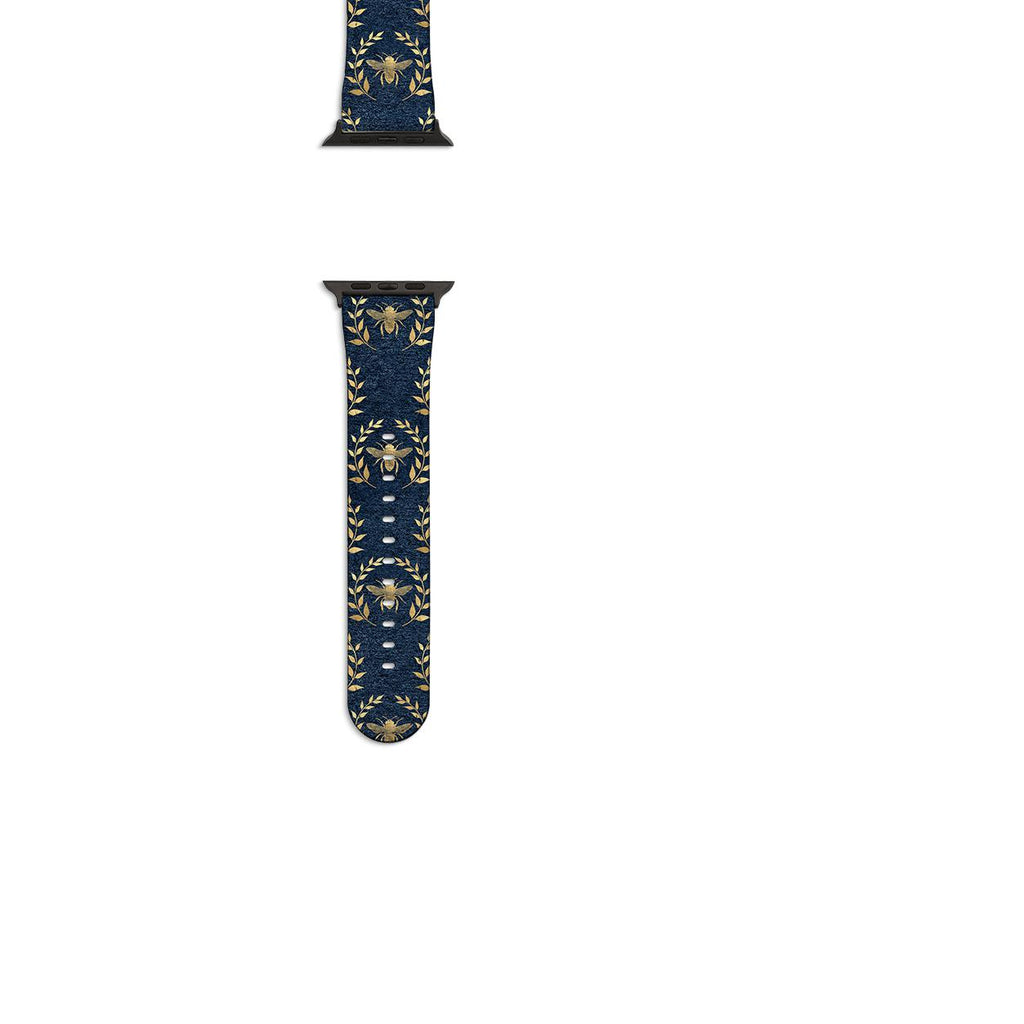 Apple Watch Straps-Golden Bees Navy Apple Watch Strap-All Products Are Printed To Order No returns will be entertained if you select the wrong model. Please ensure you select the right model Get trendy with our vegan leather Apple Watch bands. Available for all models of Apple watch. Product Details Vegan Leather Apple Watch Straps High quality Vegan Leather Fully printed on all exterior sides. Apple Watch Band 38mm/40mm Apple Watch Band 42mm/44mm-Stringberry