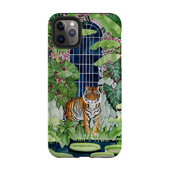 iPhone Tough Case - Green House Tiger By Bex Parkin