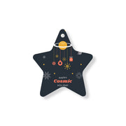 Christmas Decorations HAPPY COSMIC HOLIDAY- Wooden Xmas Star And Fridge Magnet