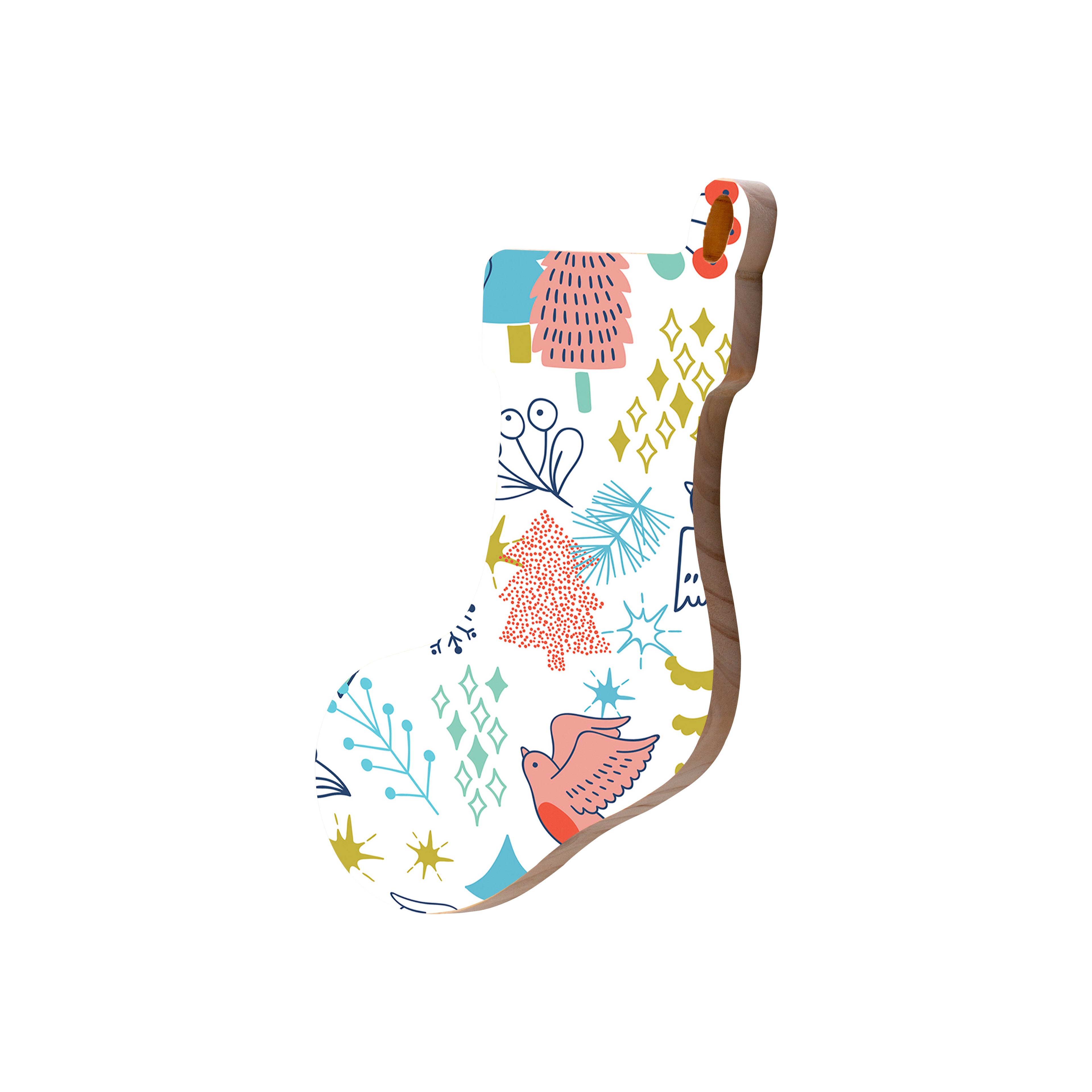 Christmas Decorations HAPPY DAYS II- Wooden Xmas Stocking And Fridge Magnet