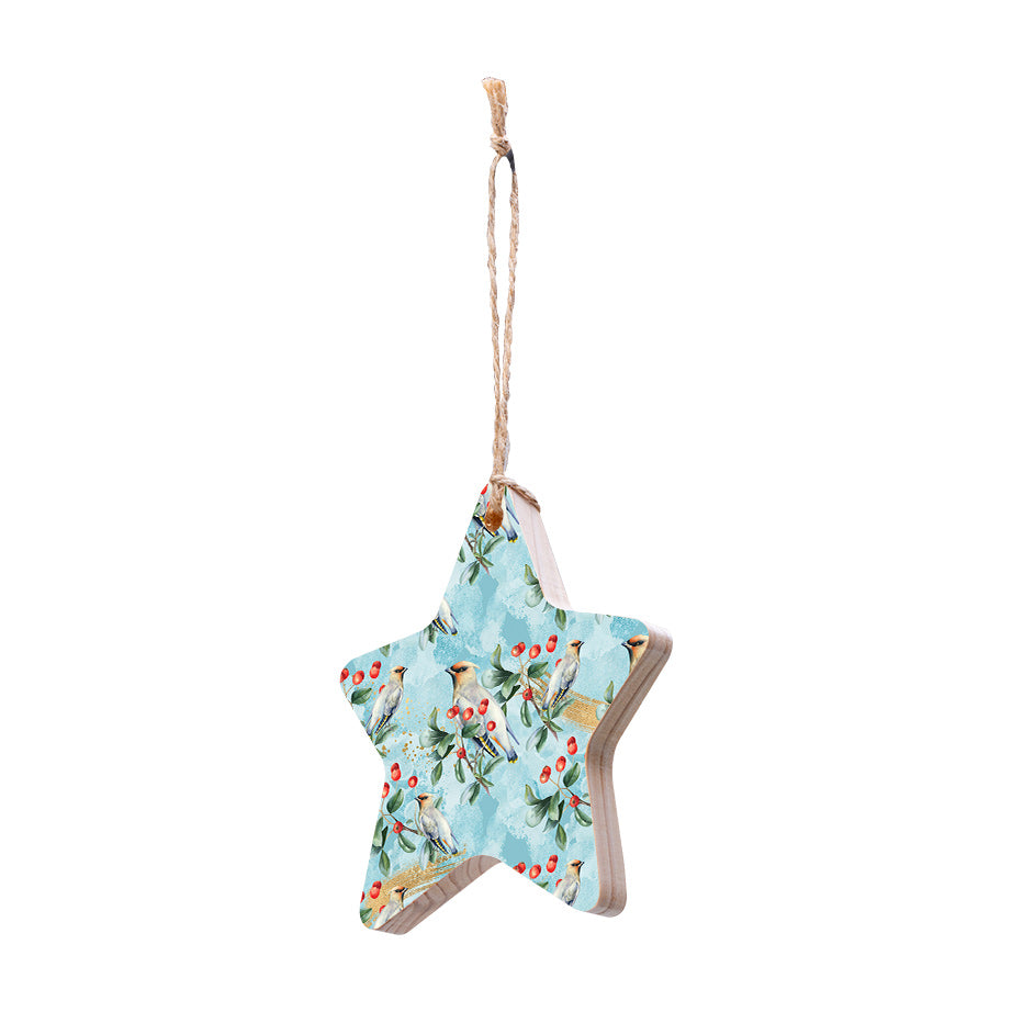 Christmas Decorations HOLLY JOLLY- Wooden Xmas Star And Fridge Magnet