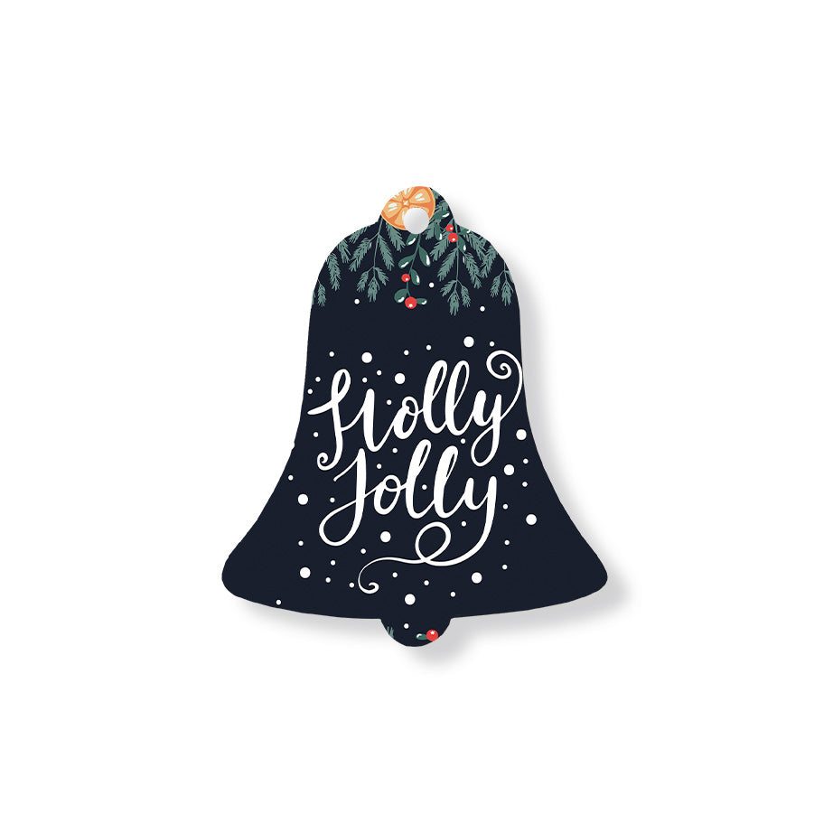 Christmas Decorations HOLLY JOLLY II- Wooden Xmas Bell And Fridge Magnet