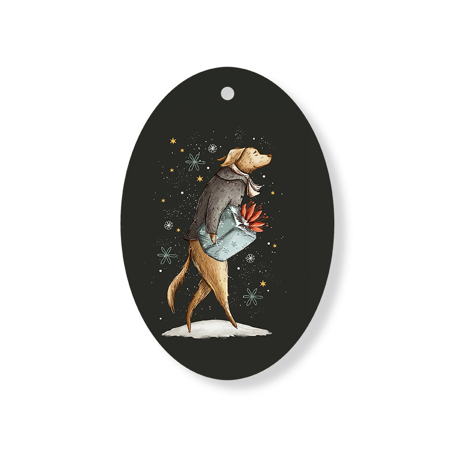 Christmas Decorations HOME FOR XMAS- Wooden Xmas Oval Decoration and Fridge Magnet