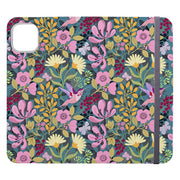 Wallet phone case-Hummingbird By Bex Parkin-Vegan Leather Wallet Case Vegan leather. 3 slots for cards Fully printed exterior. Compatibility See drop down menu for options, please select the right case as we print to order.-Stringberry