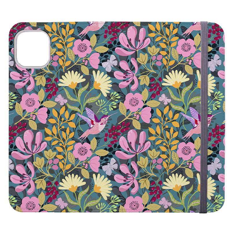 Wallet phone case-Hummingbird By Bex Parkin-Vegan Leather Wallet Case Vegan leather. 3 slots for cards Fully printed exterior. Compatibility See drop down menu for options, please select the right case as we print to order.-Stringberry